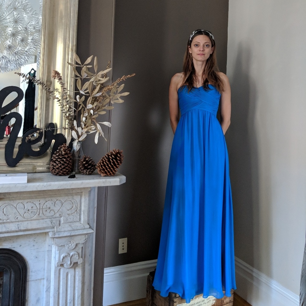 Blue Bridesmaid Gown by Faviana - Picture 7 of 7